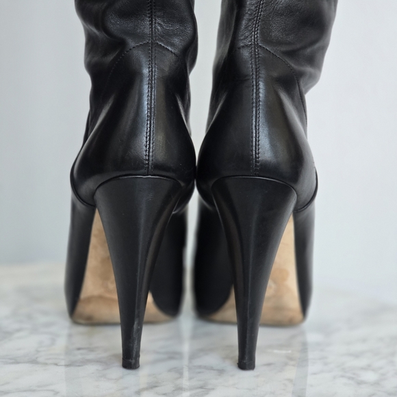 BALLY Estelle Pull On High Heel Black Leather Boot Size US 5 - Picture 8 of 12